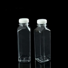 16oz Empty Square PET Plastic Beverage Bottle With Cap Transparent